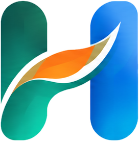 HealthSarthi logo — a green and blue H with an orange leaf